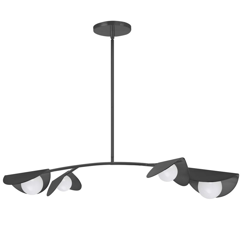 4 LT Halogen Horiz Pendant, MB, WH Glass. Picture 1