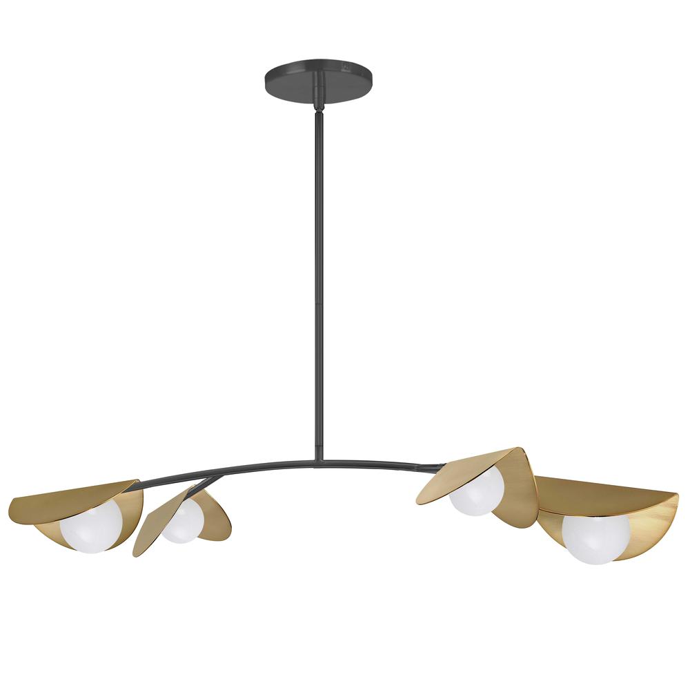 4 LT Halogen Horiz Pendant, MB / AGB, WH Glass. Picture 1