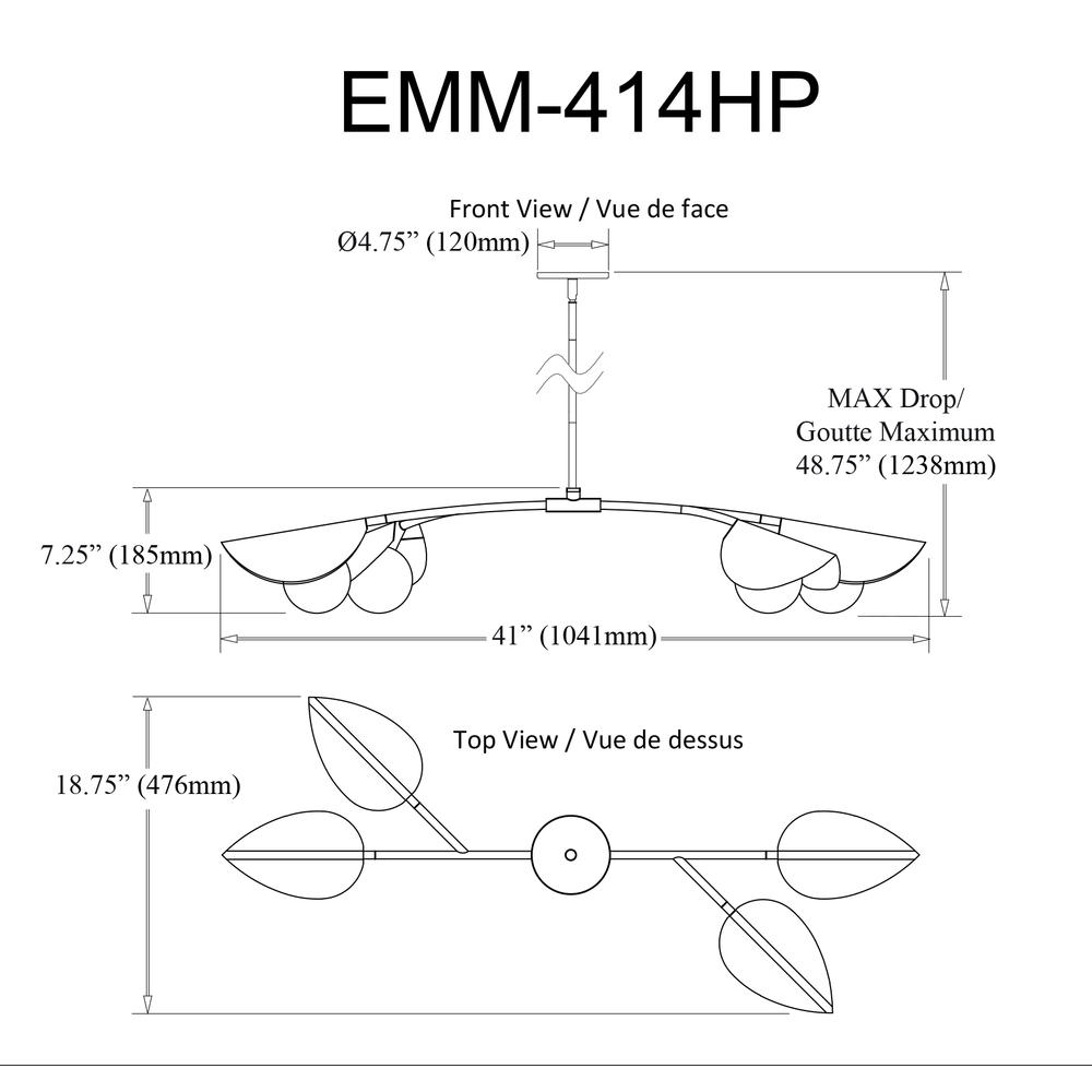 4 LT Halogen Horiz Pendant, MB / AGB, WH Glass. Picture 8