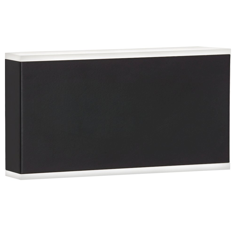 20W Outdoor Wall Sconce, Matte Black with Frosted Acrylic Diffuser. Picture 1