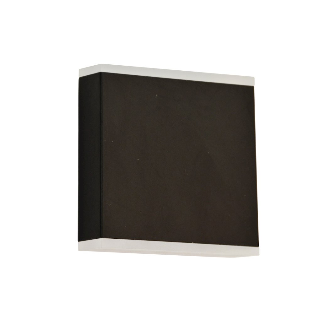 15W LED Outdoor Wall Sconce, Matte Black with Frosted Acrylic Diffuser. Picture 1