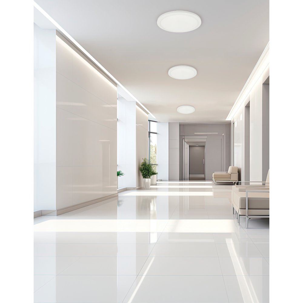 25W Matte White Flush Mount. Picture 3