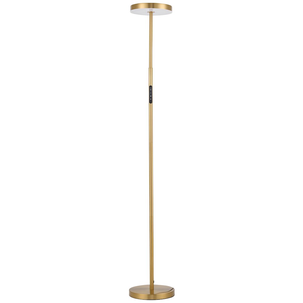 30W Floor Lamp in Polished Chrome w/ White Acrylic Diffuser. Picture 1