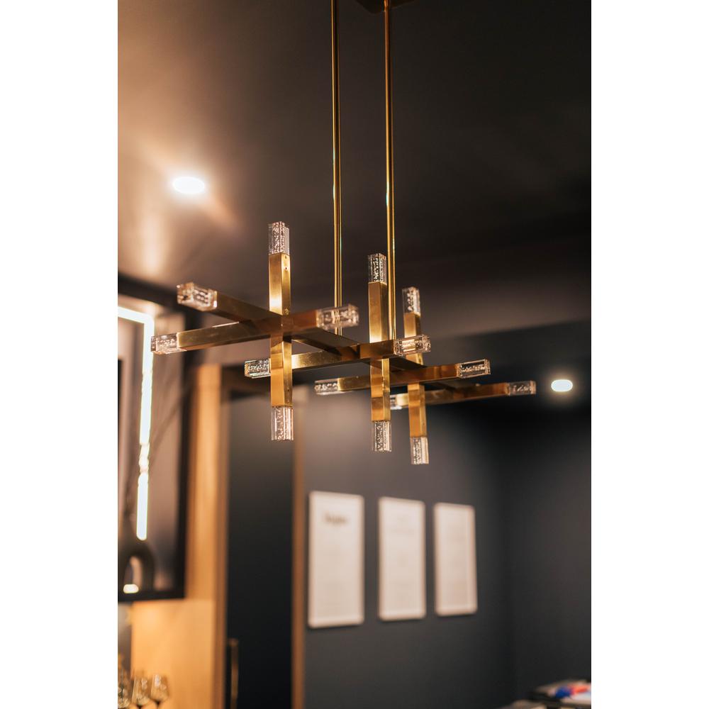 48W Horiz Chandelier, AGB, Acrylic Diffuser. Picture 5