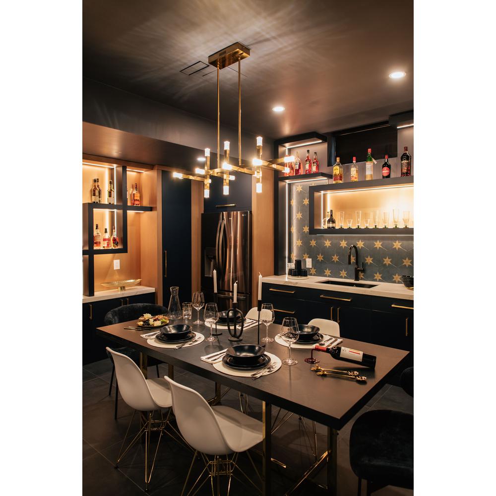 48W Horiz Chandelier, AGB, Acrylic Diffuser. Picture 6