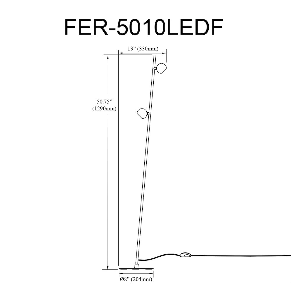 10W Sandy Black Floor Lamp. Picture 2