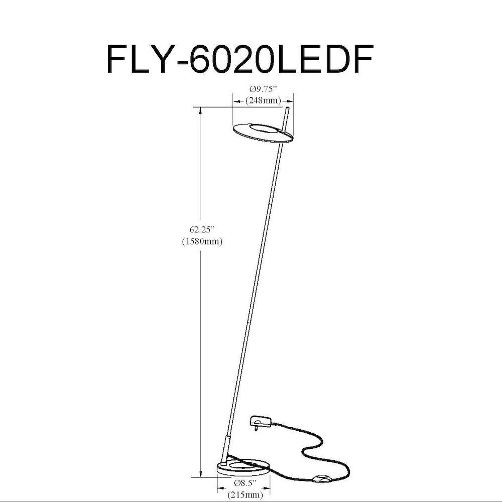 20W Floor Lamp Aged Brass. Picture 2