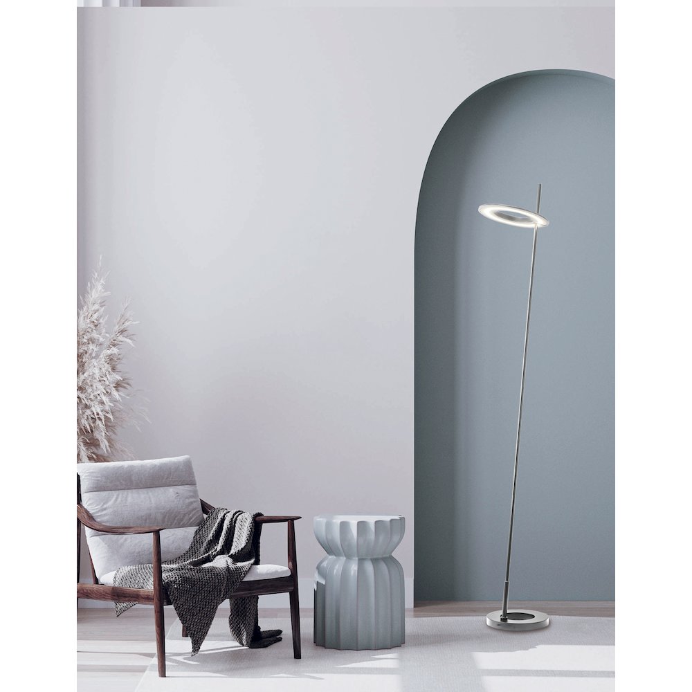 20W Floor Lamp Satin Chrome. Picture 3