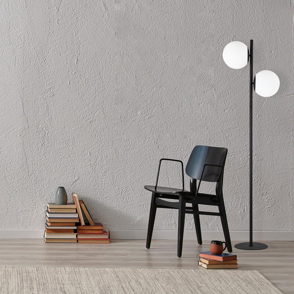 2LT Incandescent Floor Lamp, MB, WH Opal Glass. Picture 2