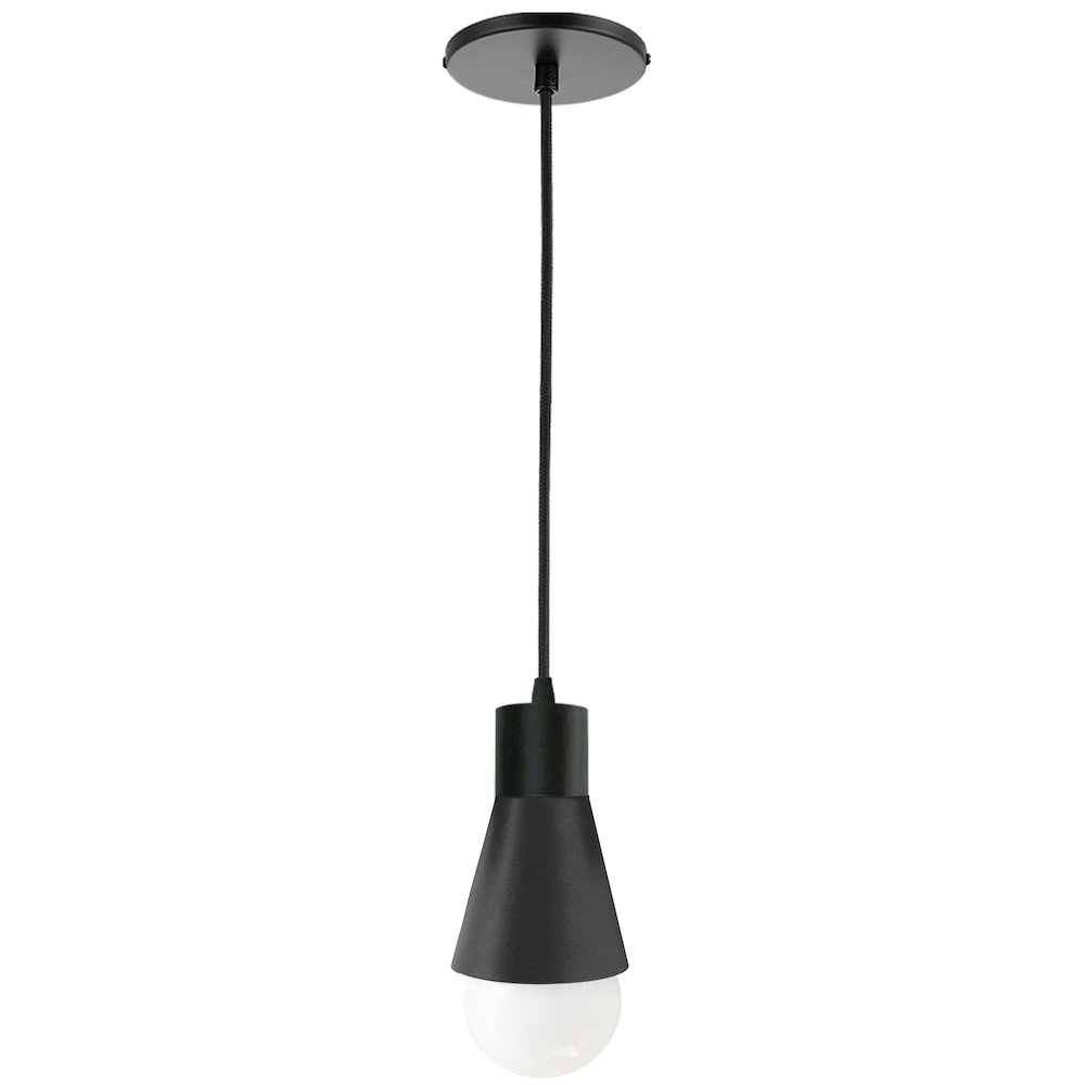 1 Light Incandescent Pendant Matte Black. Picture 1