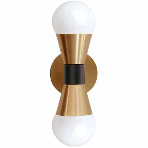 2LT Incandescent Wall Sconce, AGB & MB. Picture 1