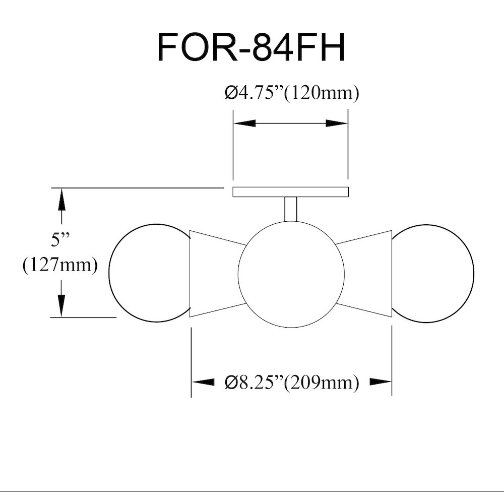 4 Light Incandescent Flush Mount Matte Black. Picture 2