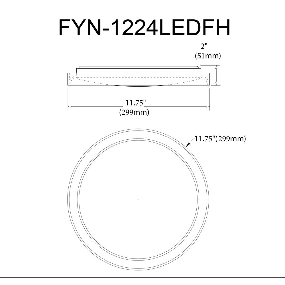 24W Flushmount, SC , WH Diffuser. Picture 6