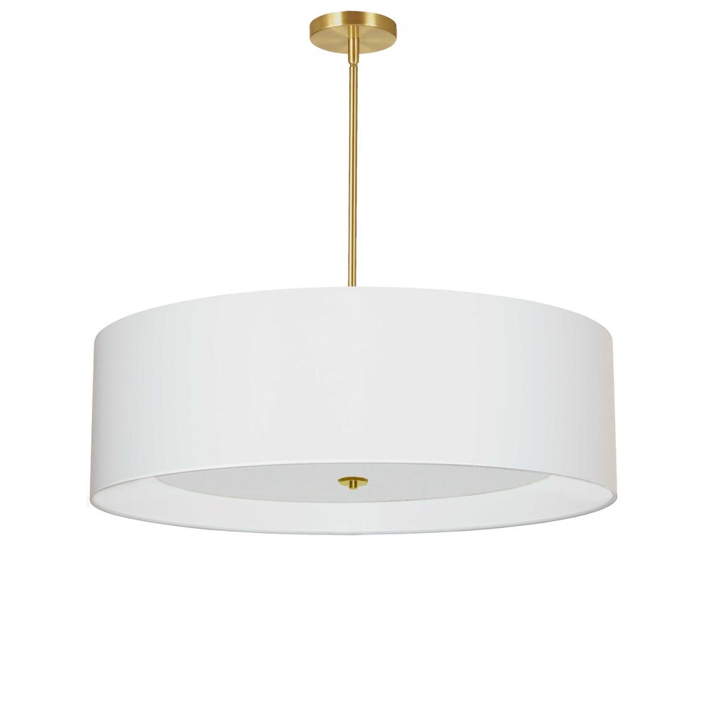 4LT Incan Pendant, AGB, WH Shade, WH Diffuser. Picture 1
