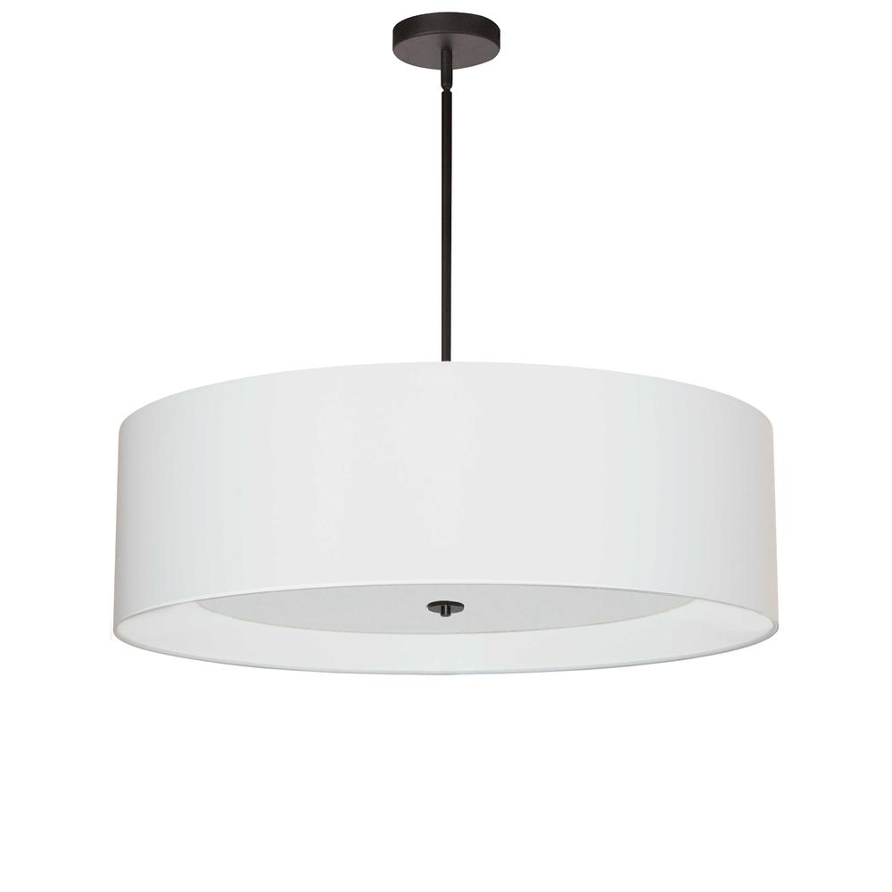4LT Incan Pendant, MB, WH Shade, WH Diffuser. Picture 1