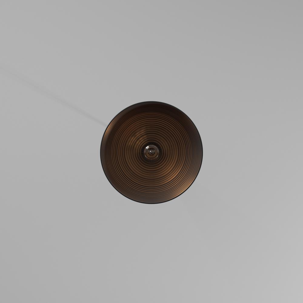 1LT Pendant, Matte Black Exterior, Gold Interior. Picture 6