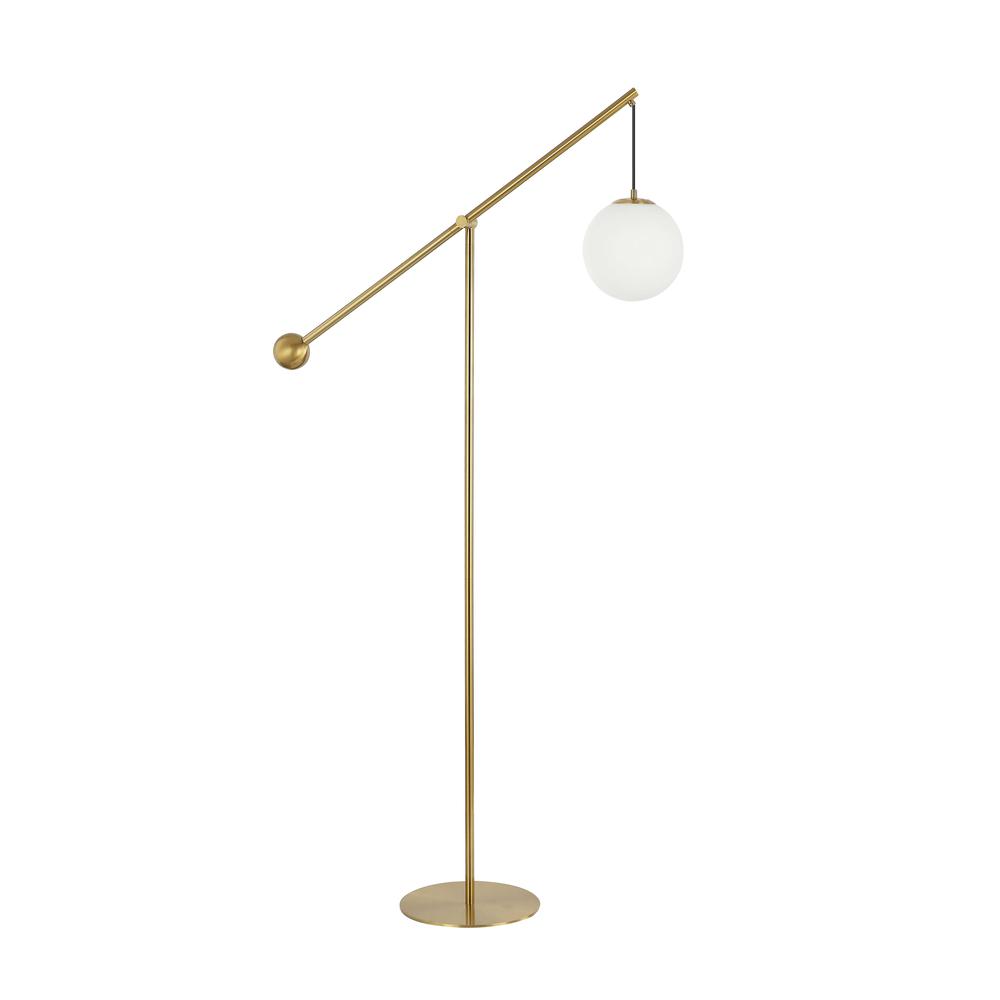 1LT Incandescent Floor Lamp, AGB, Opal Glass. Picture 1