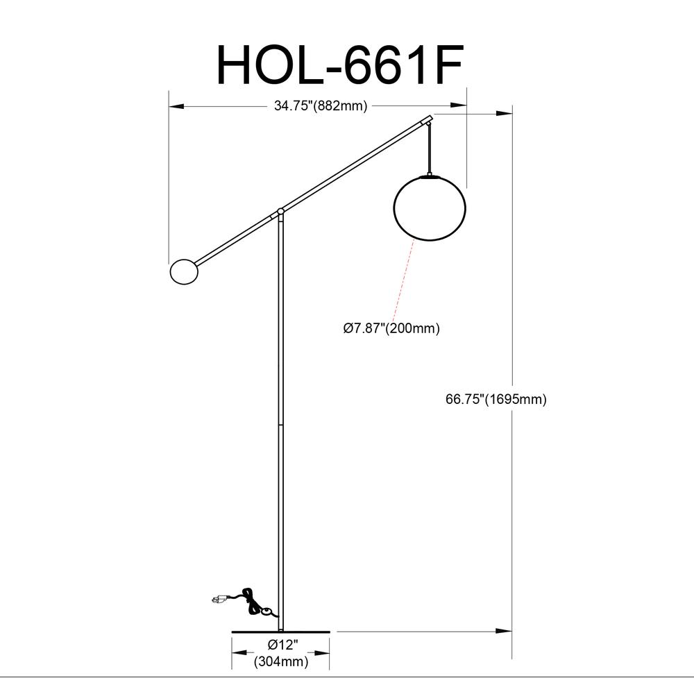 1LT Incandescent Floor Lamp, MB, Opal Glass. Picture 6