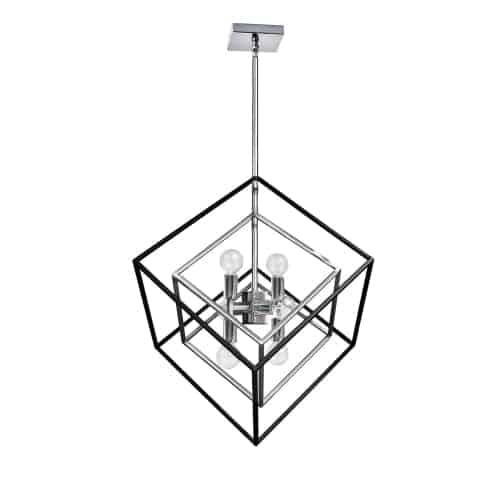 6LT Pendant, Polished Chrome & Matte Black Finish. Picture 1