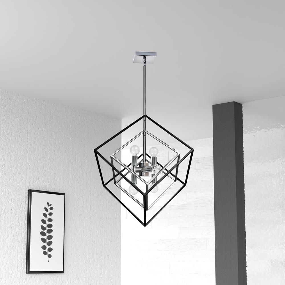 6LT Pendant, Polished Chrome & Matte Black Finish. Picture 2