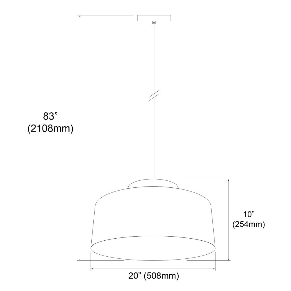 1LT Incandescent Metal Pendant, White Finish. Picture 3