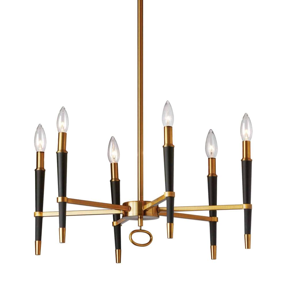 6LT Incandescent Chandelier, VB Finish. Picture 1