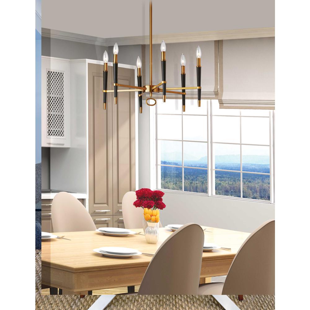 6LT Incandescent Chandelier, VB Finish. Picture 2