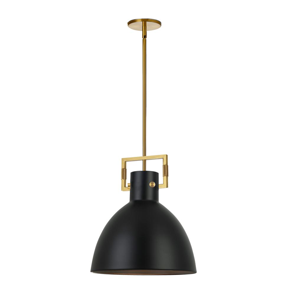 1LT Incandescent Pendant, AGB, MB Metal Shade. Picture 1