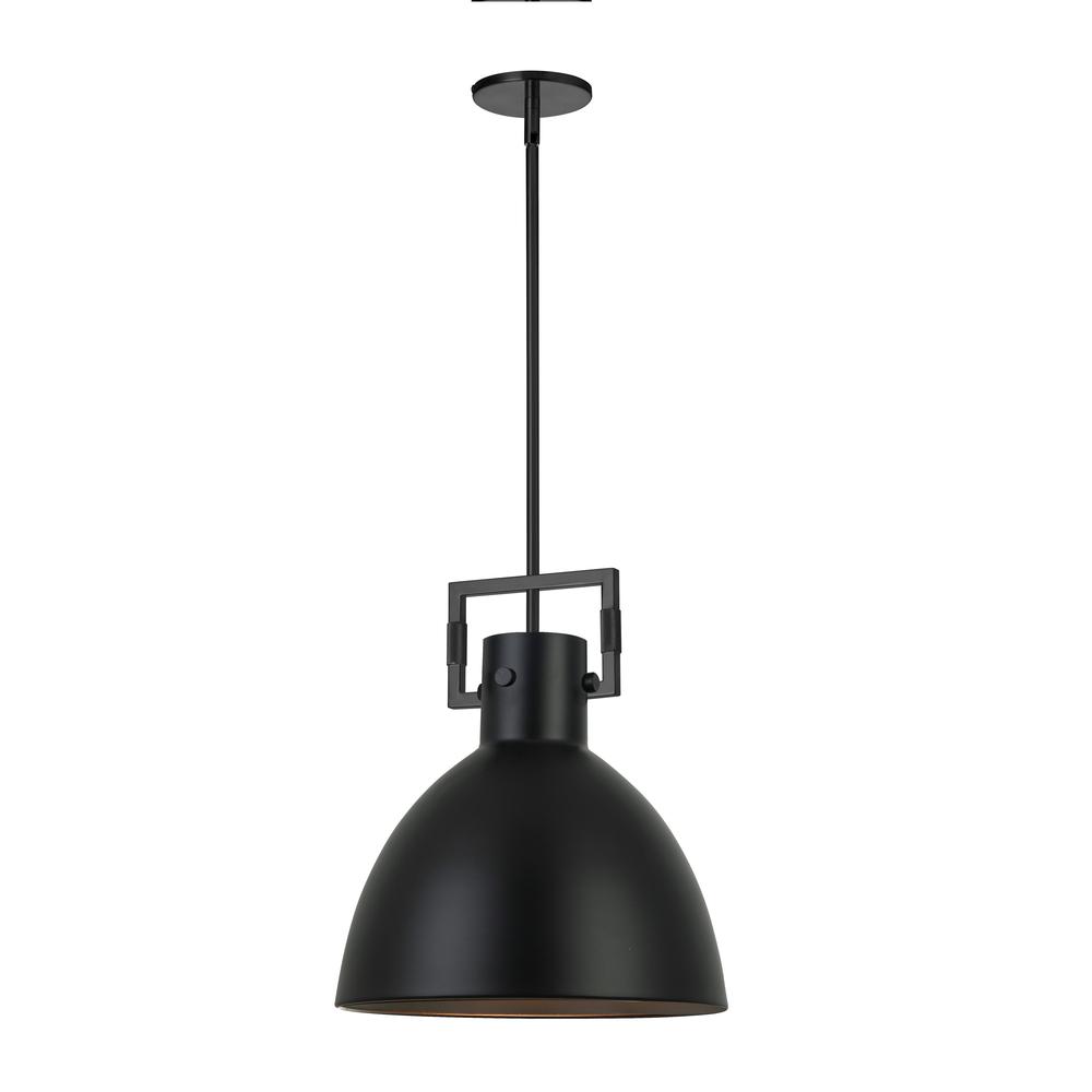 1LT Incandescent Pendant, MB, MB Metal Shade. Picture 1