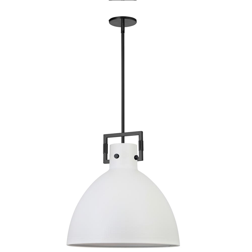 1LT Incandescent Pendant, MB, MW Metal Shade. Picture 1