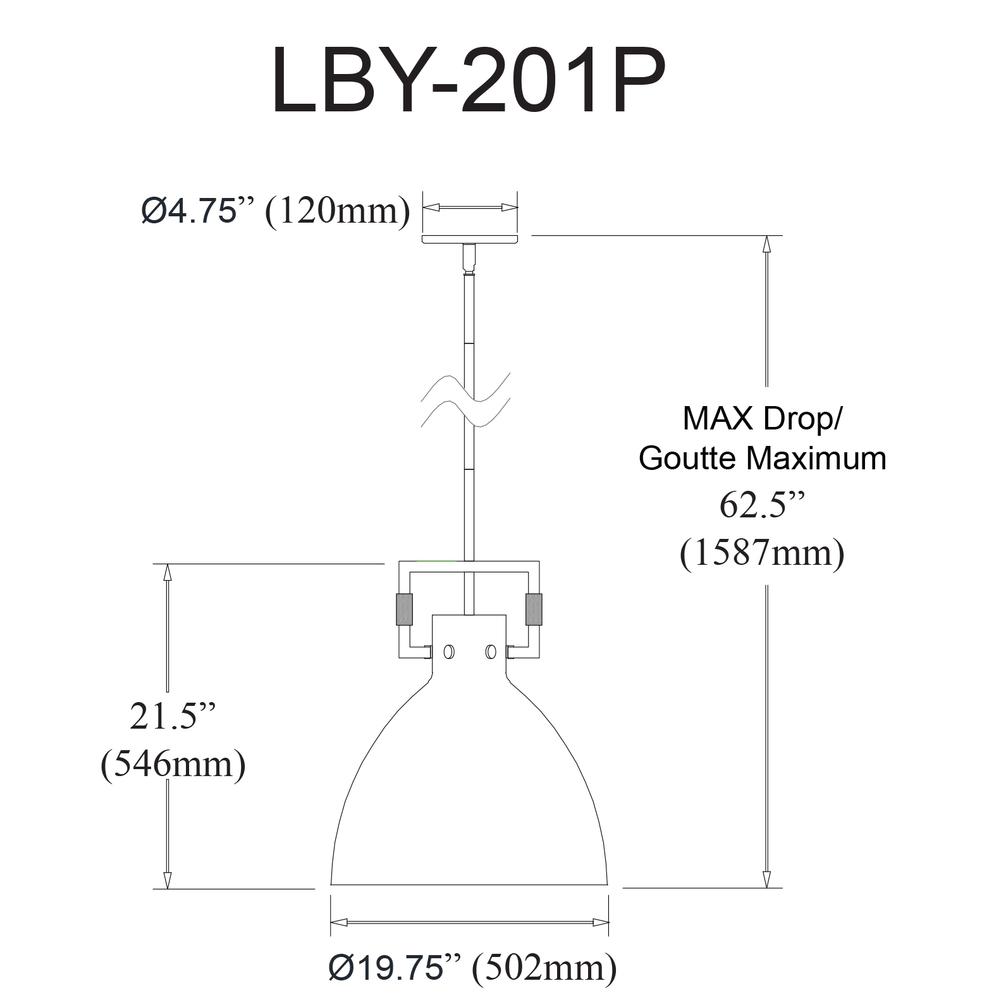 1LT Incandescent Pendant, MB, MW Metal Shade. Picture 8