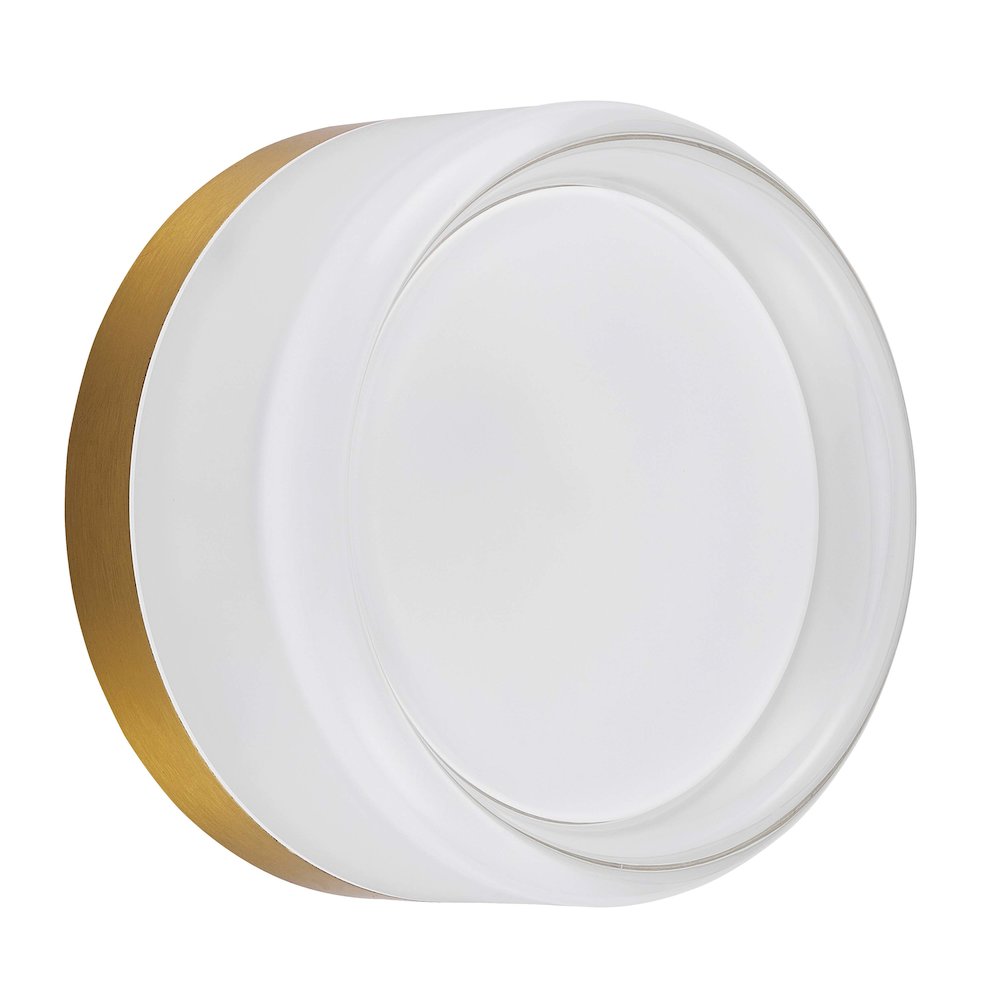 15W Wall Sconce Aged Brass with Clear & Frosted Acrylic Diffuser. Picture 1