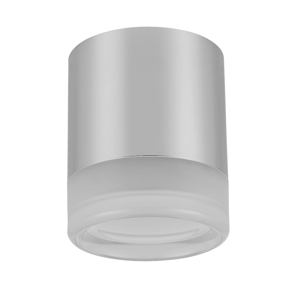 15W Flush Mount in Polished Chrome w/ Clear & Frosted Acrylic Diffuser. Picture 1