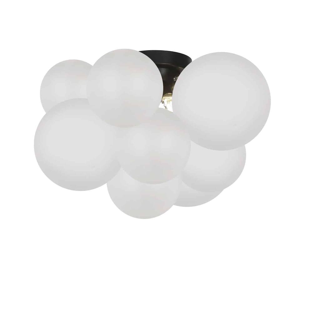 3LT Flush Mount,  MB, FR Glass. Picture 1