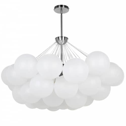 8LT Chandelier,  PC, FR Glass. Picture 1