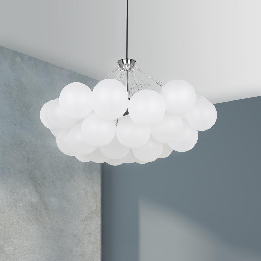 8LT Chandelier,  PC, FR Glass. Picture 2