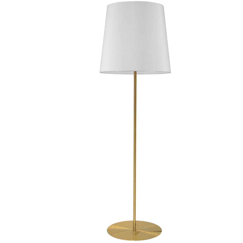 1LT Drum Floor Lamp, Jtone WH Shade, AGB. Picture 1