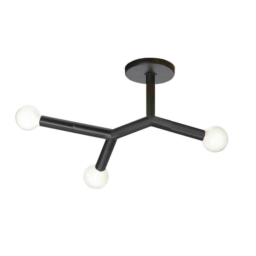 3 Light Semi-Flush in Matte Black. Picture 1