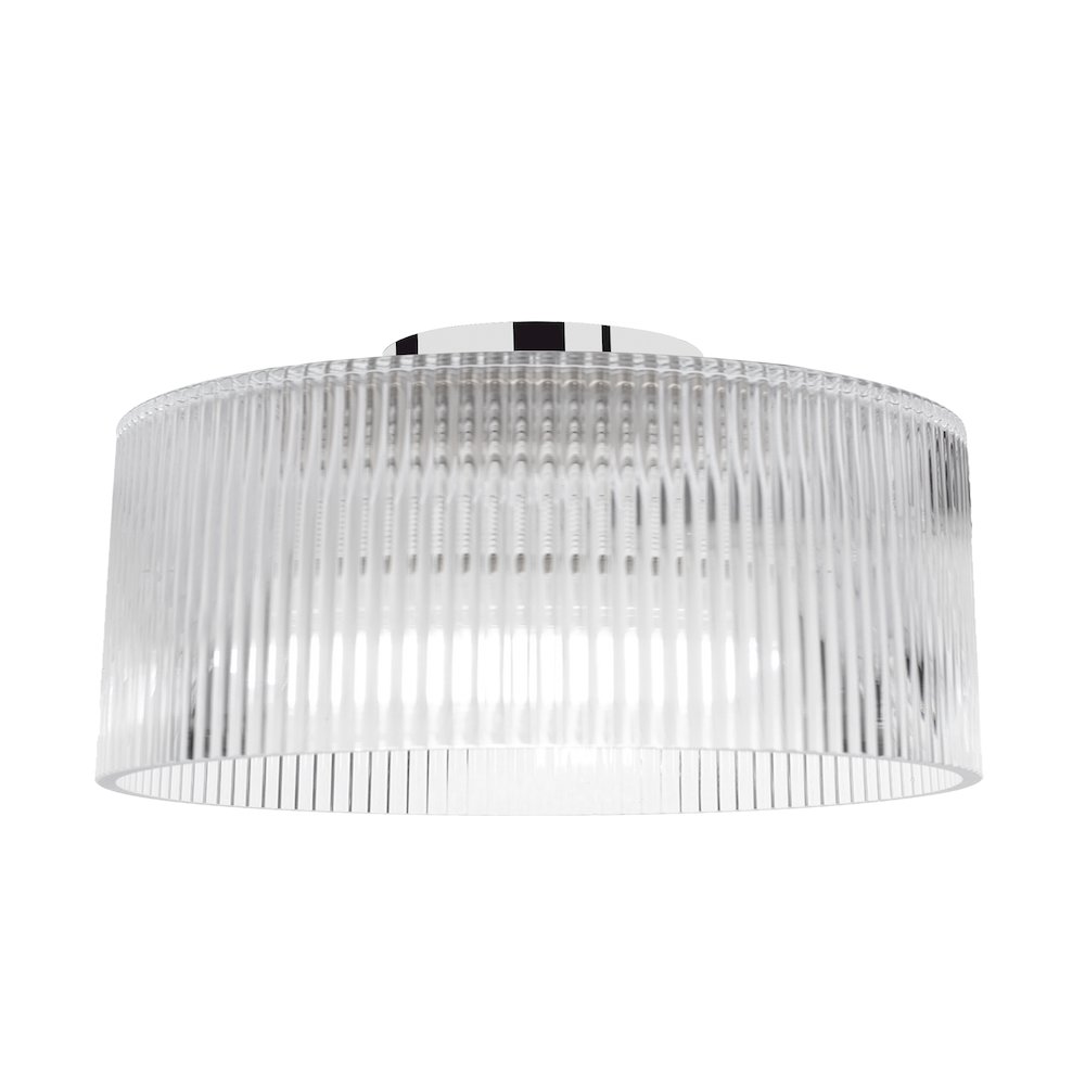 1 Light Flush Mount in Polished Chrome w/ Fluted Glass. Picture 1