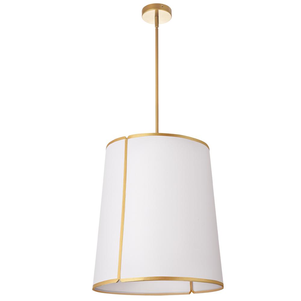 3LT Notched Pendant GLD, WH Shade & Diff. Picture 1