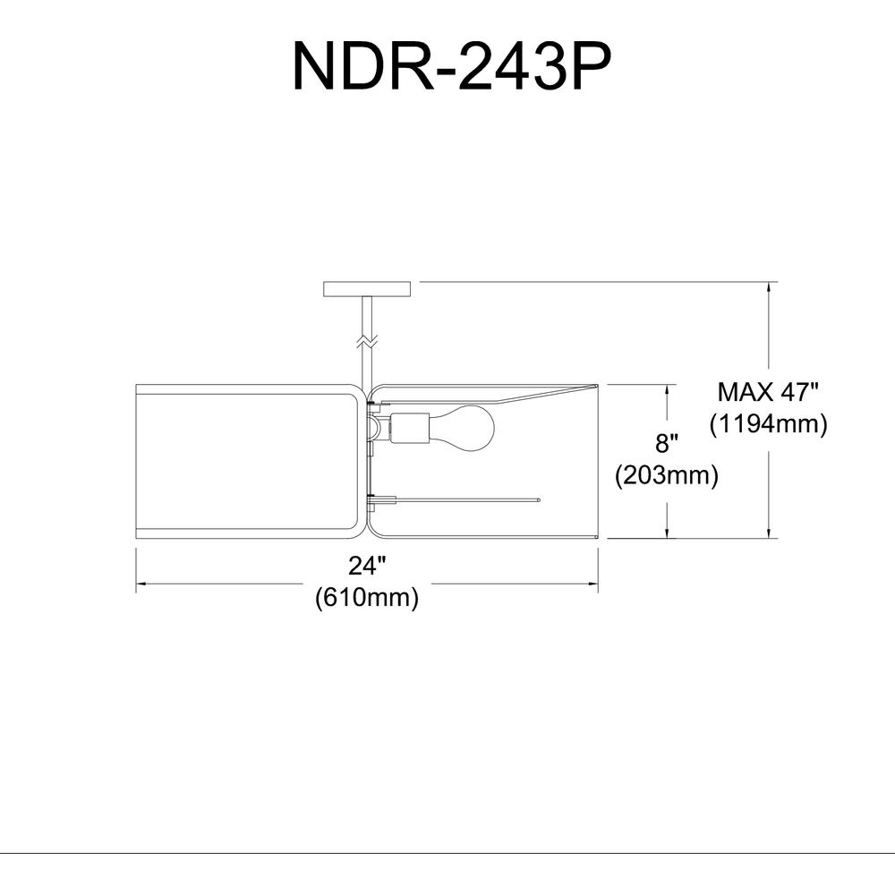 4LT Notched Drum Pendant BK, WH Shade & Diffuser. Picture 3