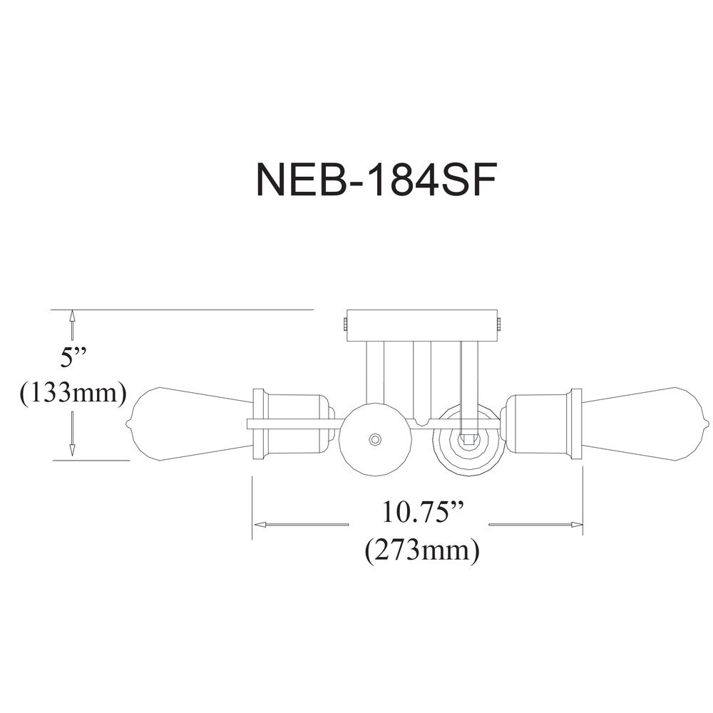 4LT Incandescent Semi-Flush Mount, AGB. Picture 6