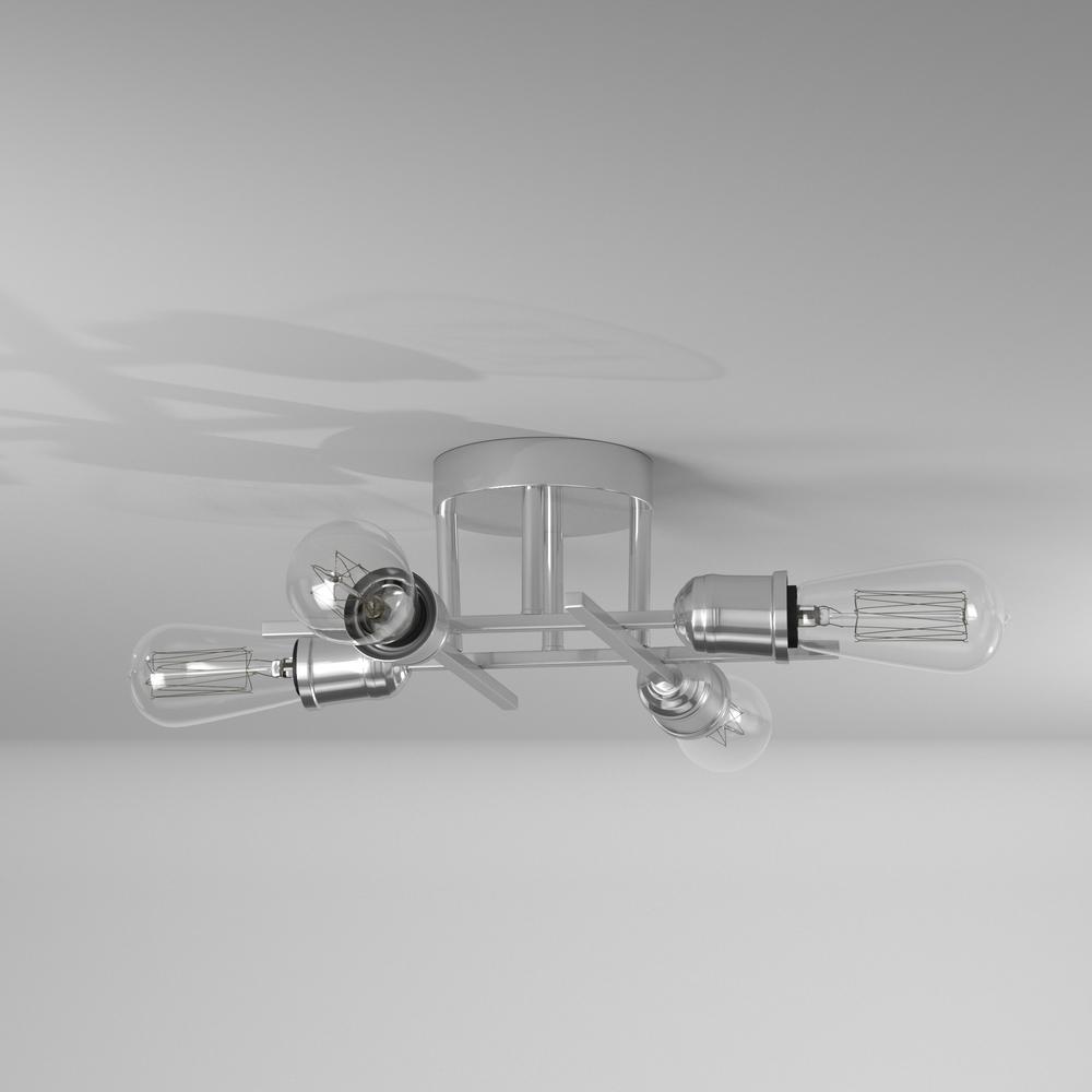 4LT Semi-Flush Mount, Burnished Chrome Finish. Picture 4