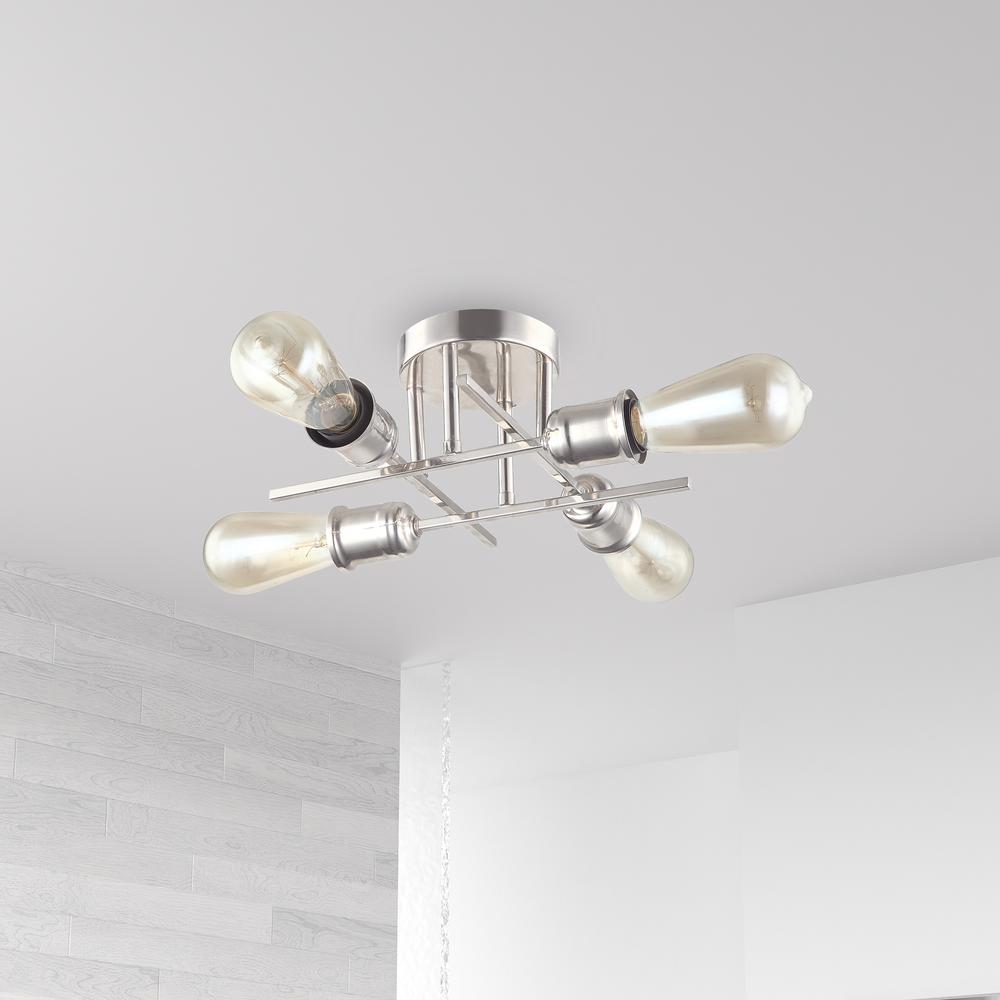 4LT Semi-Flush Mount, Burnished Chrome Finish. Picture 2