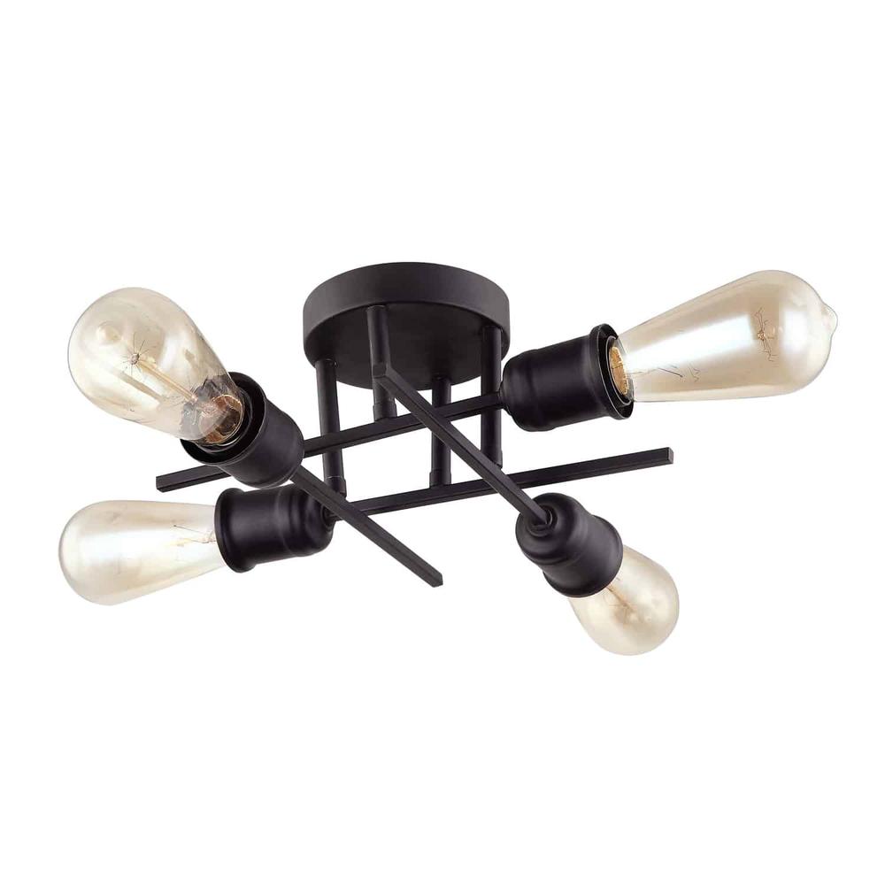 4LT Semi-Flush Mount, Espresso Finish. Picture 1
