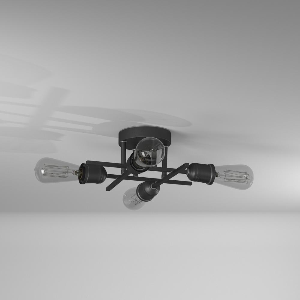 4LT Semi-Flush Mount, Espresso Finish. Picture 4