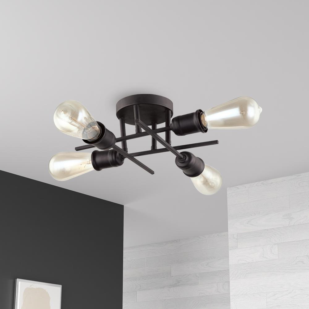 4LT Semi-Flush Mount, Espresso Finish. Picture 2