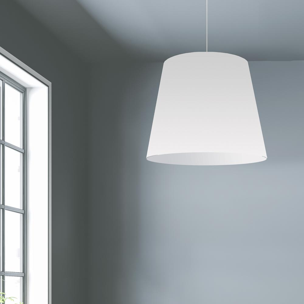 1LT Oversized Drum Pendant Large Wht Shade. Picture 2