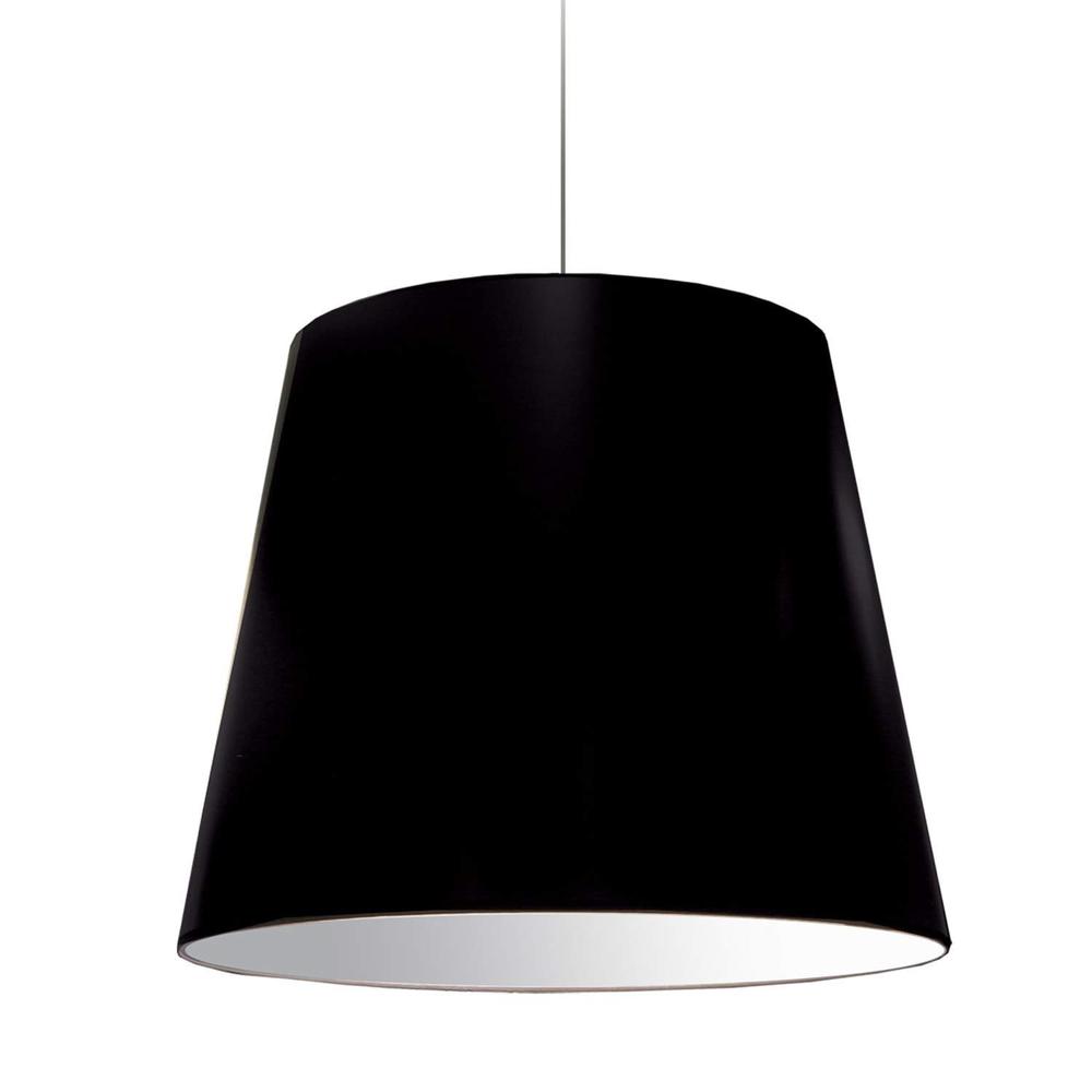 1LT Oversized Drum Pendant Large Black Shade. Picture 1