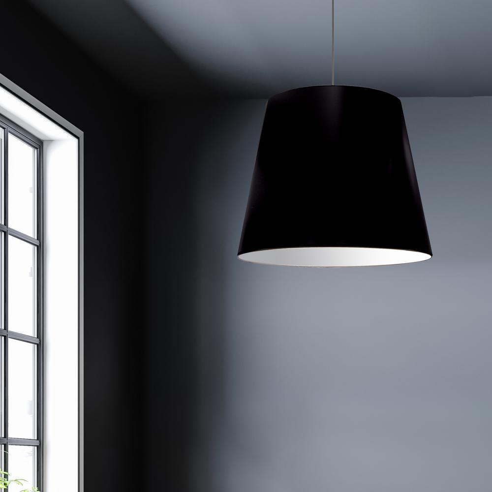 1LT Oversized Drum Pendant Large Black Shade. Picture 2